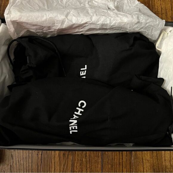 CHANEL CC Logo Tropiconic Black Tweed Slides - Size 39 FITS US 8-8.5 - Picture 9 of 10